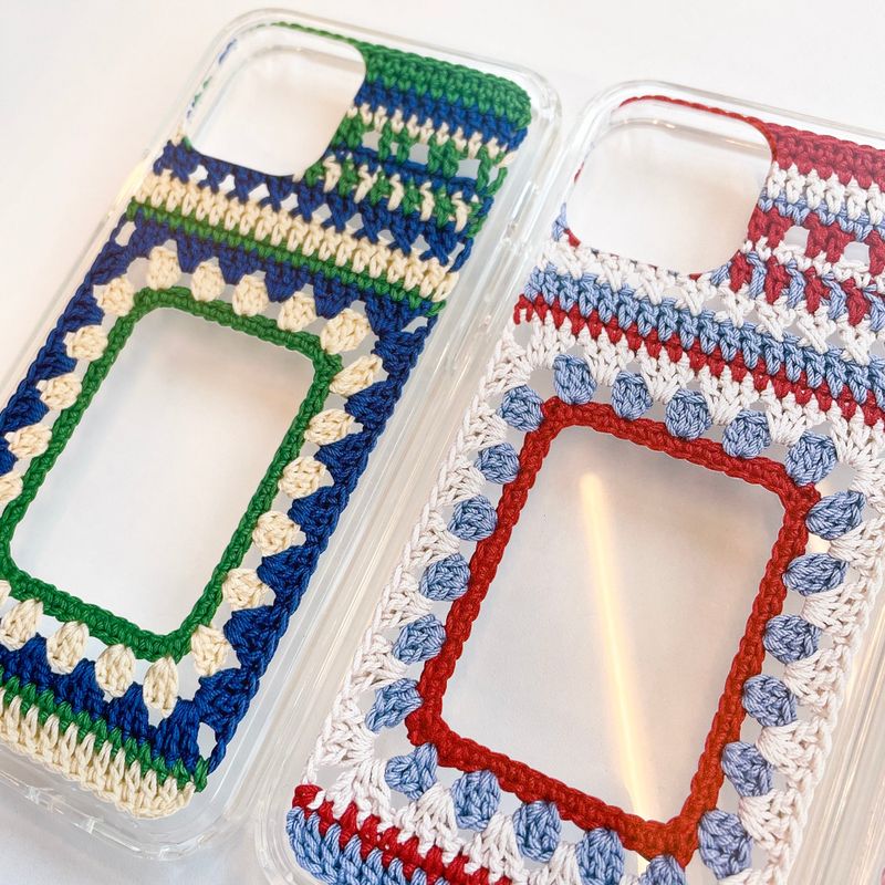 MOTIF FRAME HARD JELL CASE_RED & WHITE