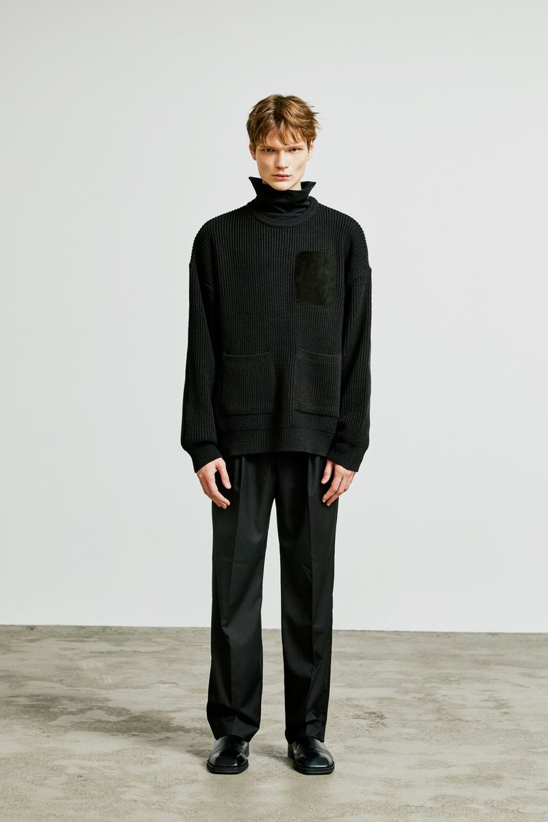 3 pocket loose fit knit black