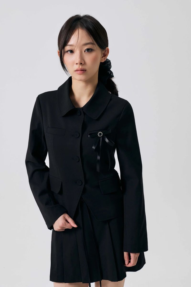 SWAN CROP JACKET / BLACK