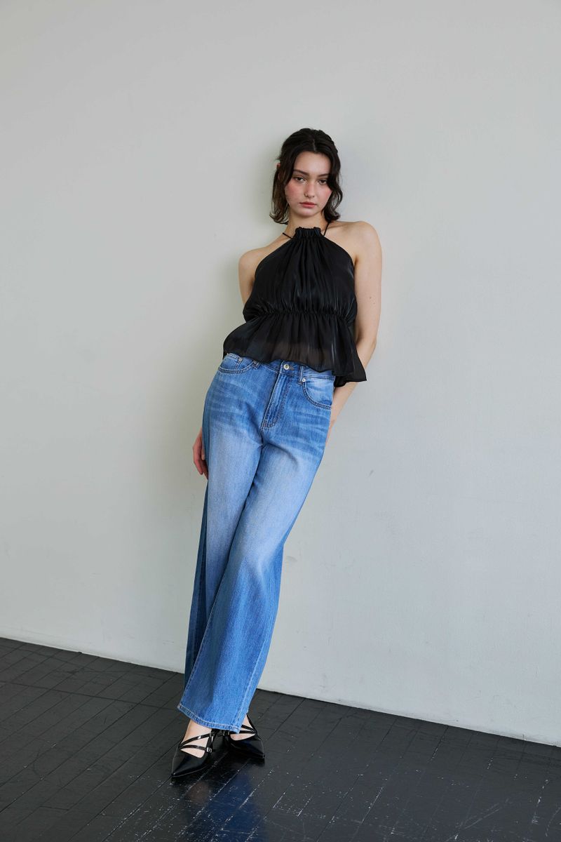 AZURE WIDE DENIM PANTS / BLUE
