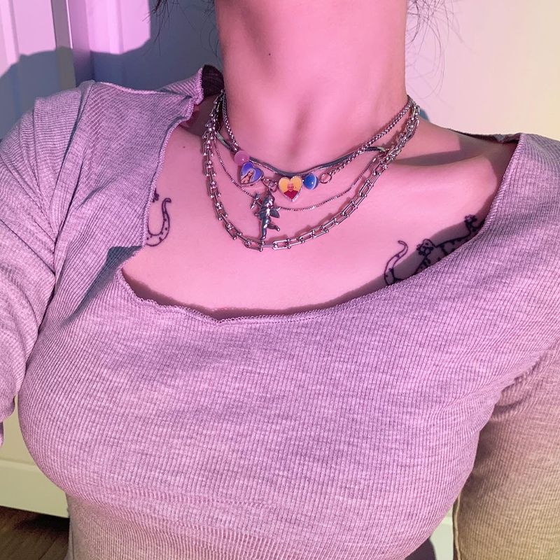 [GOT7 Youngjae] Silver snake layered chain