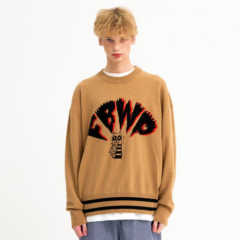 PUKING DOG KNIT SWEATER (BEIGE)