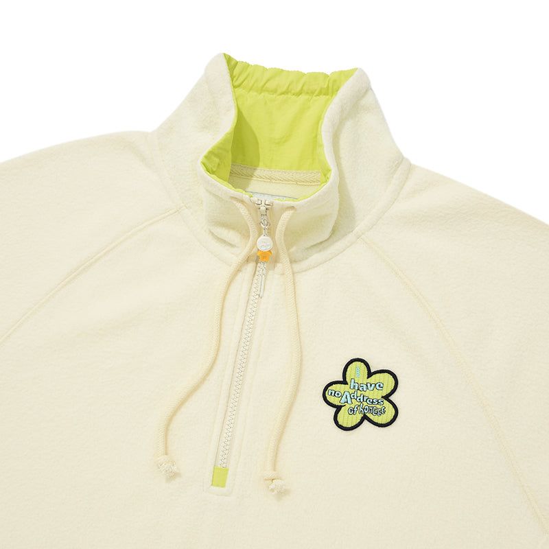 HALF ZIP UP FLEECE TOP [IVORY]