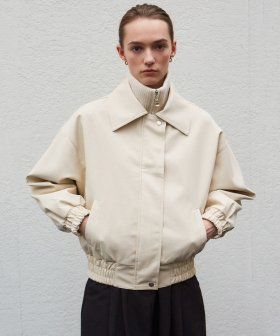 NICK&NICOLE(ニック&ニコール)の「VEGAN LEATHER BLOUSON_CREAM(Jackets/Outerwear)」