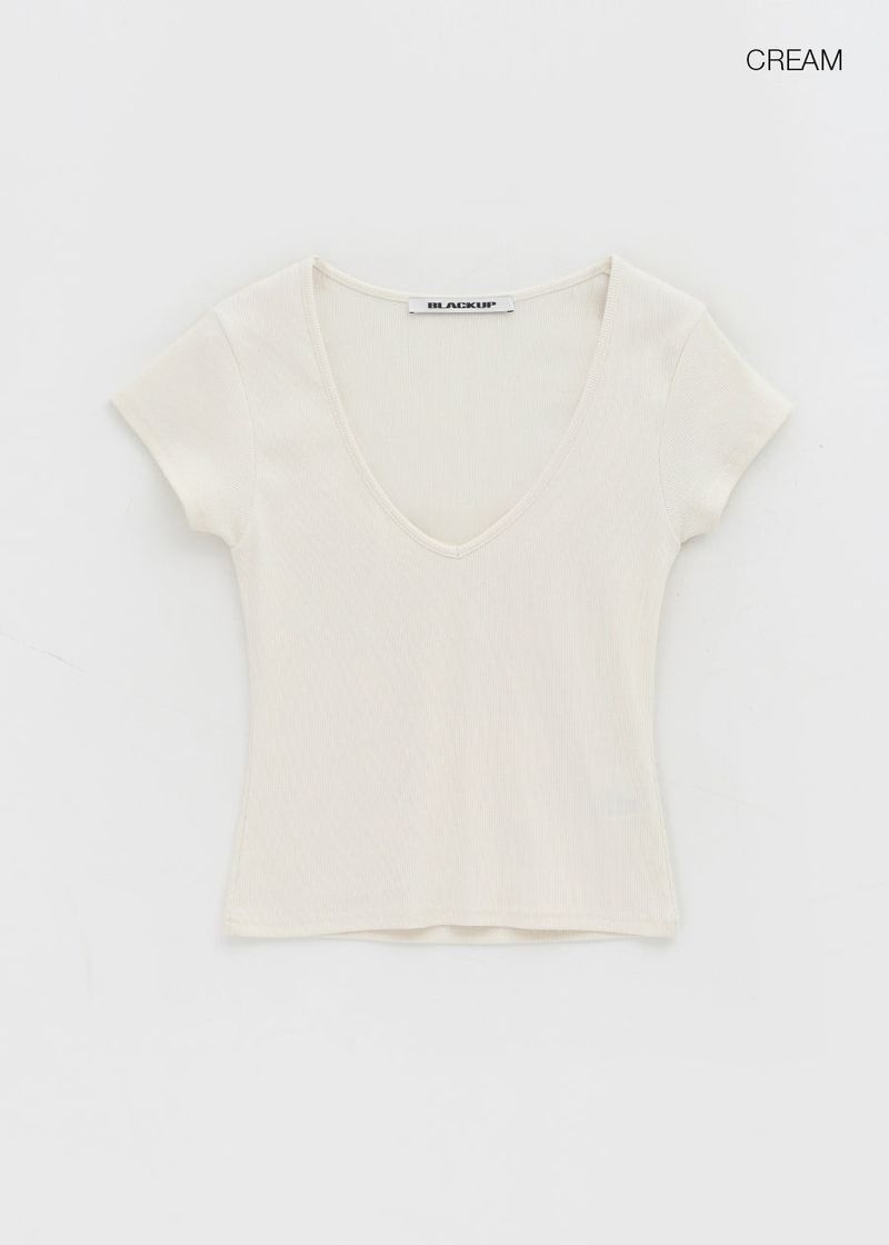 [MADE] Dutsbi Deep V-Neck Short Sleeve Top