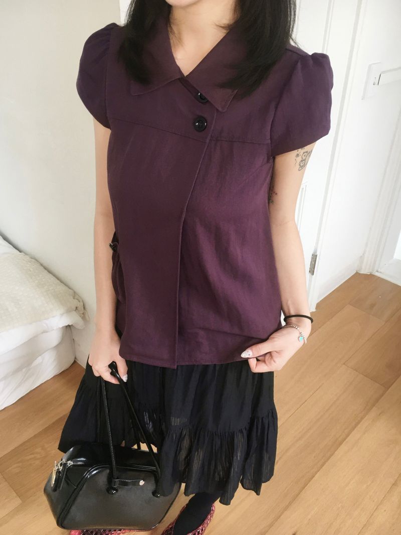 RITCORE（リットコア）の「Mori two-button collar pocket blouse (4c)（Tops）」