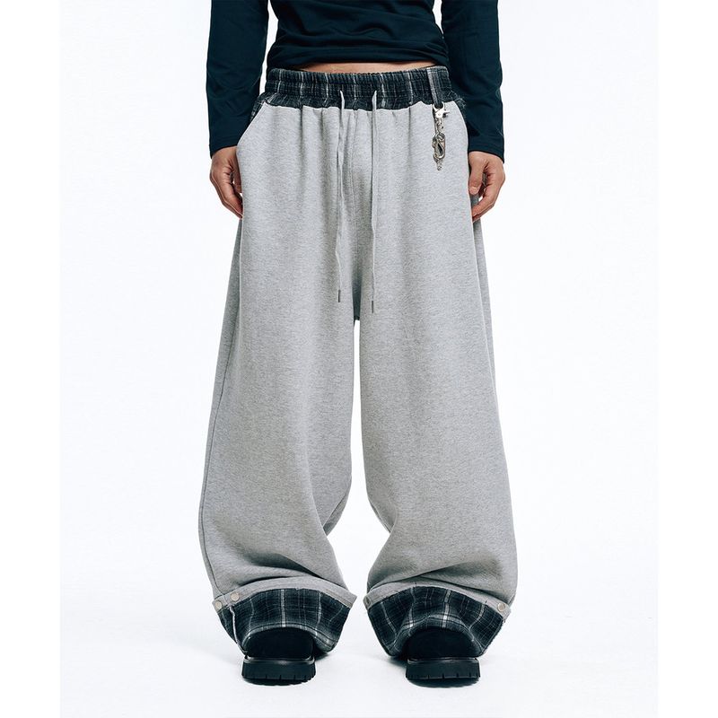 EASY NO EASY（イージーノーイージー）の「Roll-Up Check Sweat Pants - Grey（Pants）」