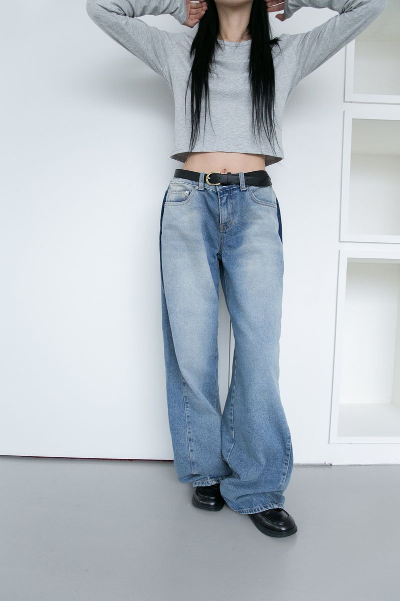 side flit pocket denim pants(2colors)