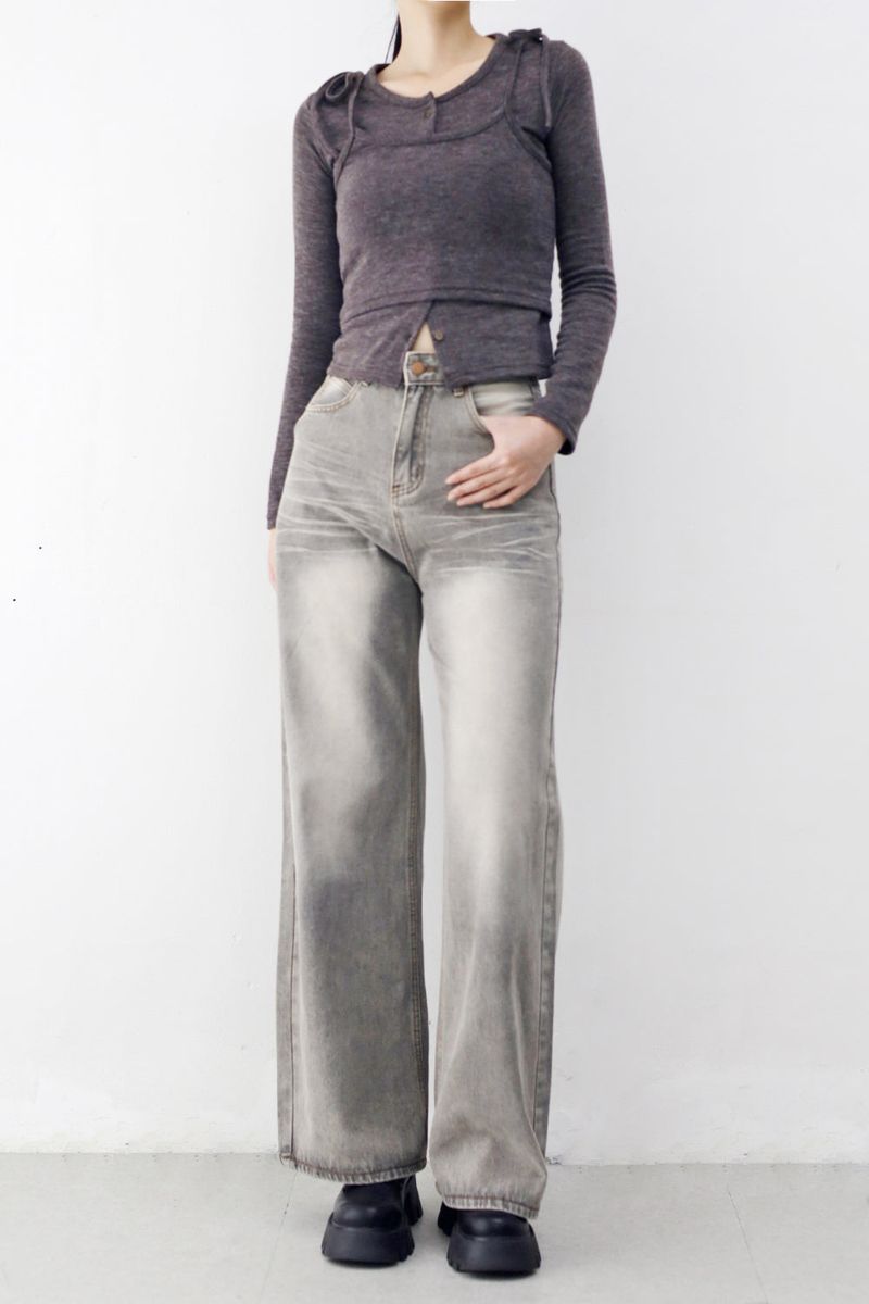 Zeta denim washed pants