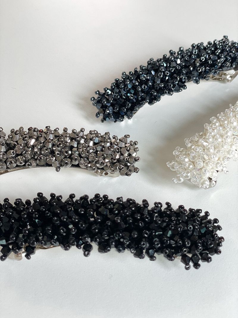 beads hair pin - grey