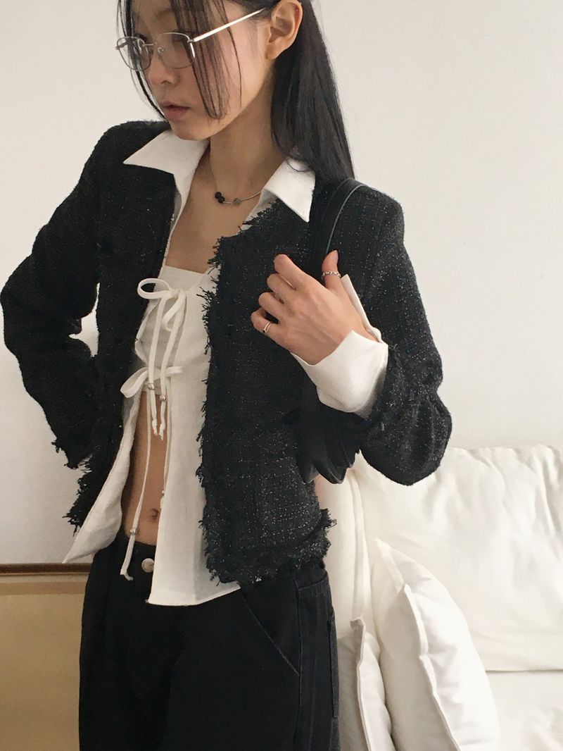 [MADE] Shado Fringe Hook Tweed Jacket