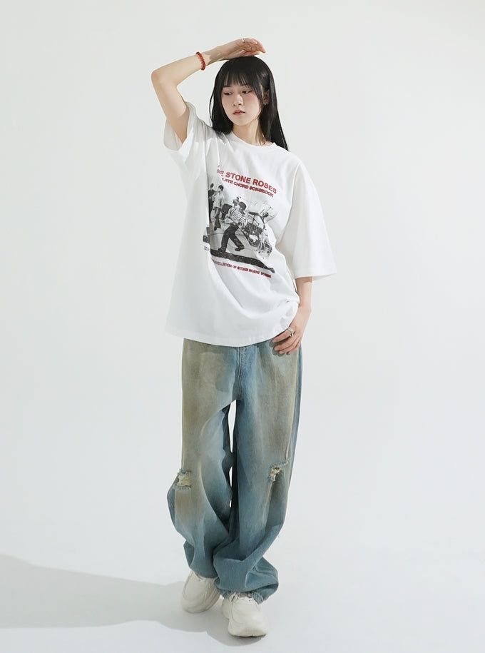Digital band half t-shirt