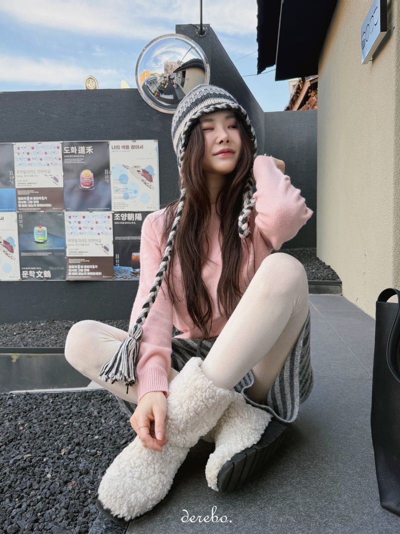 handmade stripe knit hat