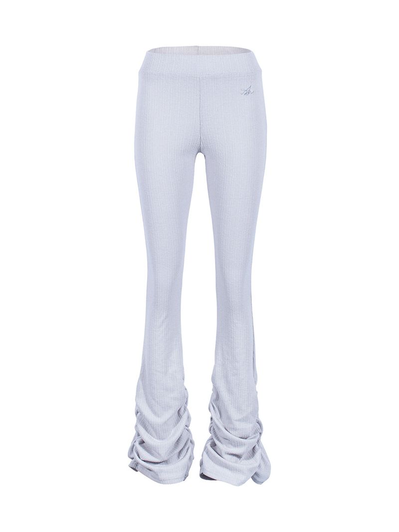 WARM BOOTSCUT SHIRRING PANTS_Ice Gray