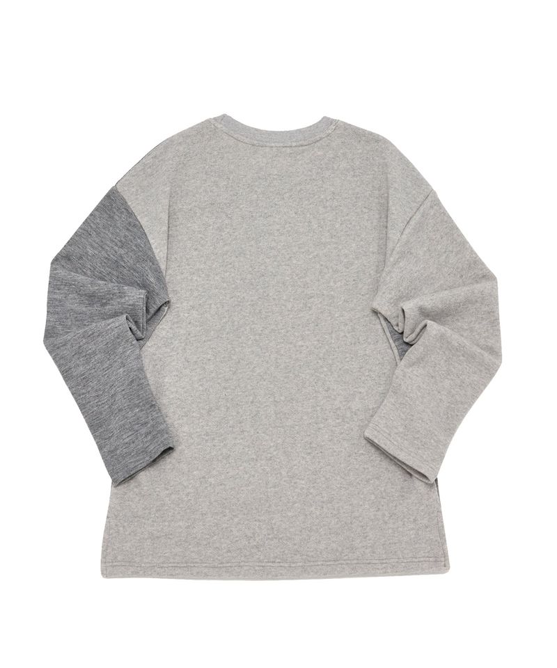 KNIT X TERRY COMBINATION POCKET TEE (Gray)