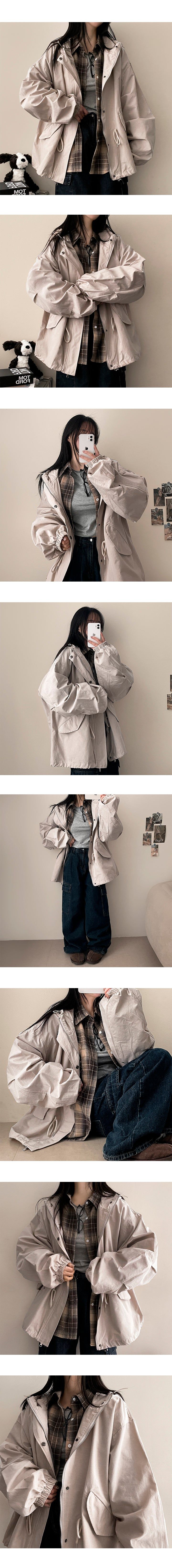 Sand Planning Oversized Checkered Shirt Shirt
