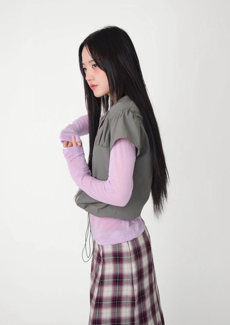 slim puff zip-up