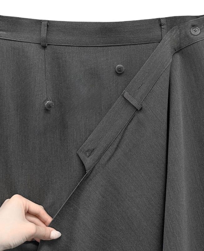 Luen Unbalanced Wrap Long Skirt