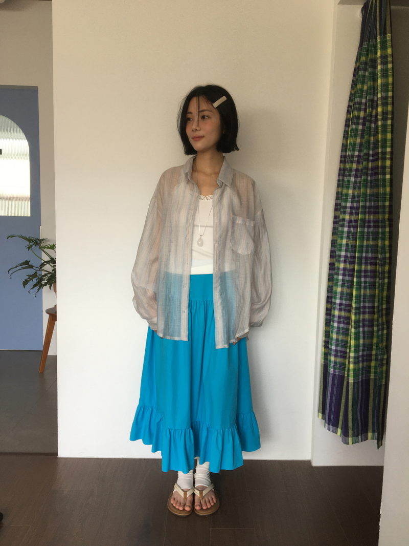 Liang button frill long skirt (4color)