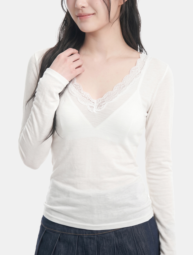 Irene Lace V-Neck Tee