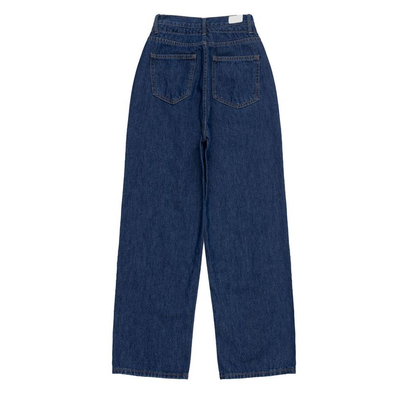 JEON SO MIN SEMI-WIDE FIT STRING POINT DARK DENIM PANTS [17708]