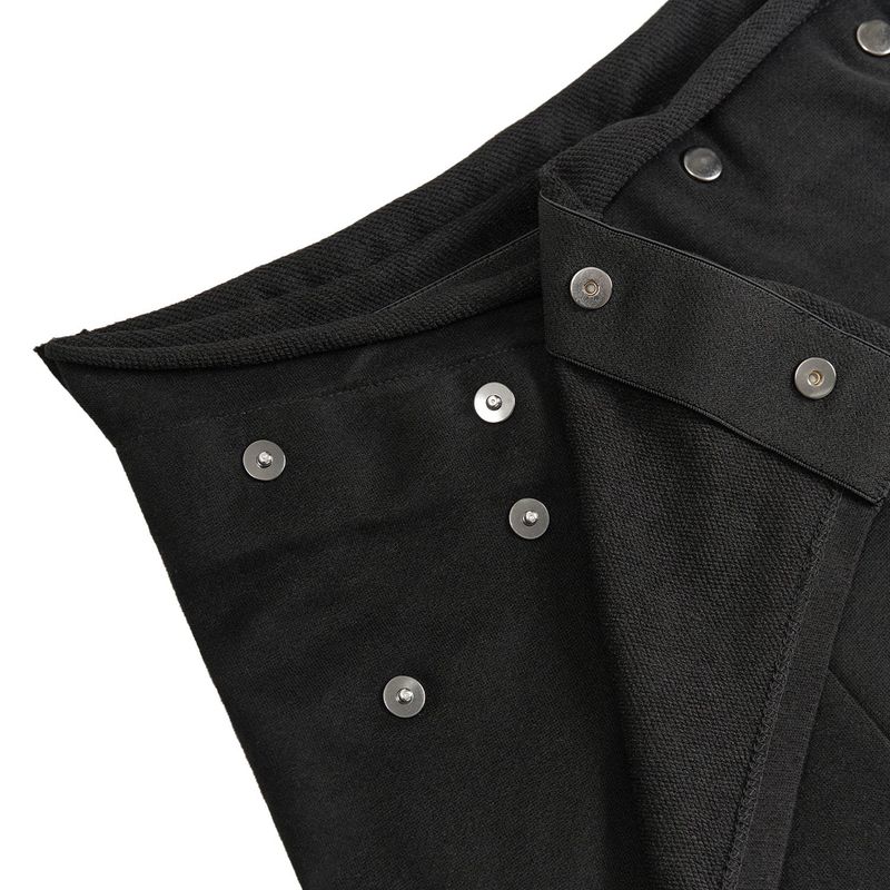 レイヤードスナップラップスカート (BLACK)