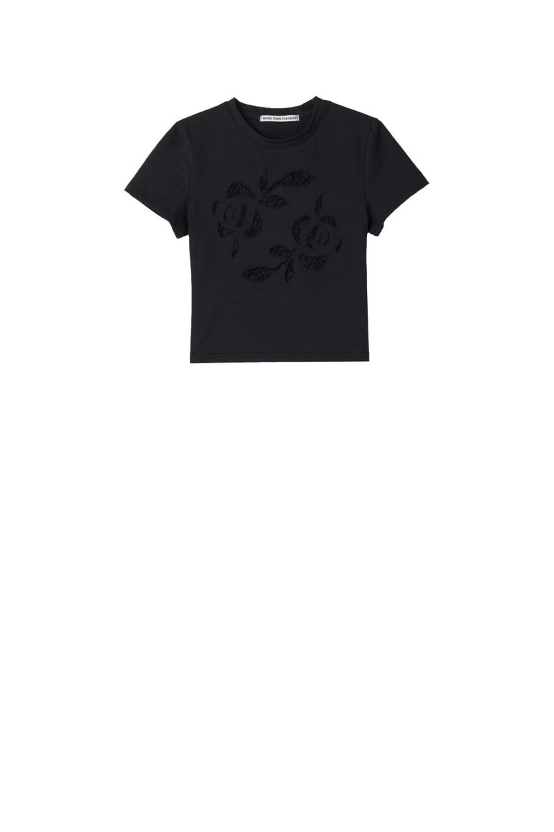 ROSE LACE CROP TOP /  BLACK