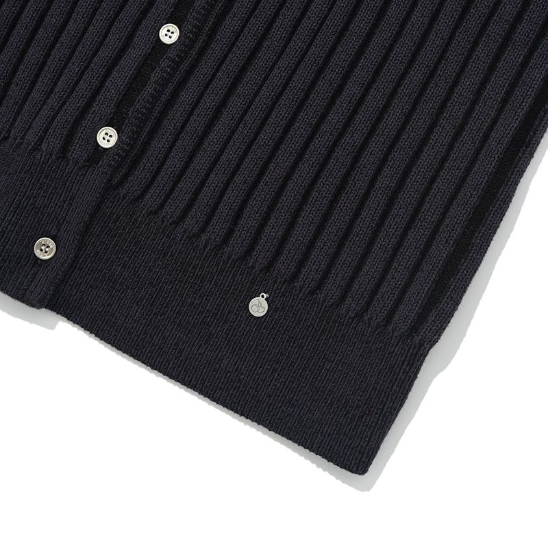 CHERRY CAP SLEEVE KNIT VEST [BLACK]