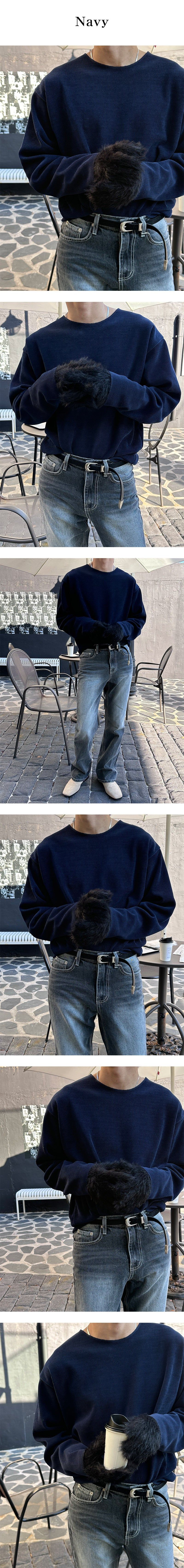 [Unisex] Thin golgi round cutting knit(4color)