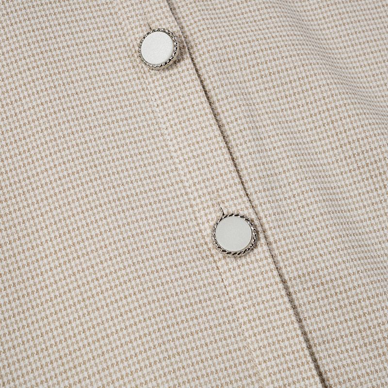 チェックパフシャツ / CHECK PUFF SHIRT_BEIGE