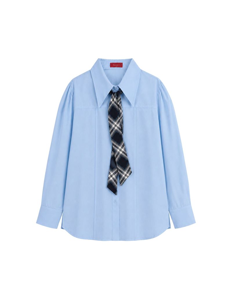 TWEEDY-A（ツウィーディア）の「ベーシック オックスフォード オーバーサイズ タイ シャツ スカイブルー（トップス）」