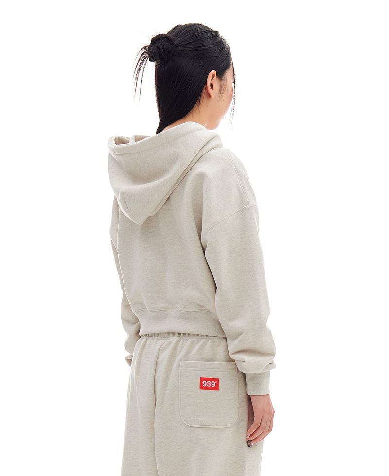 939 LOGO CROP HOOD (OATMEAL)