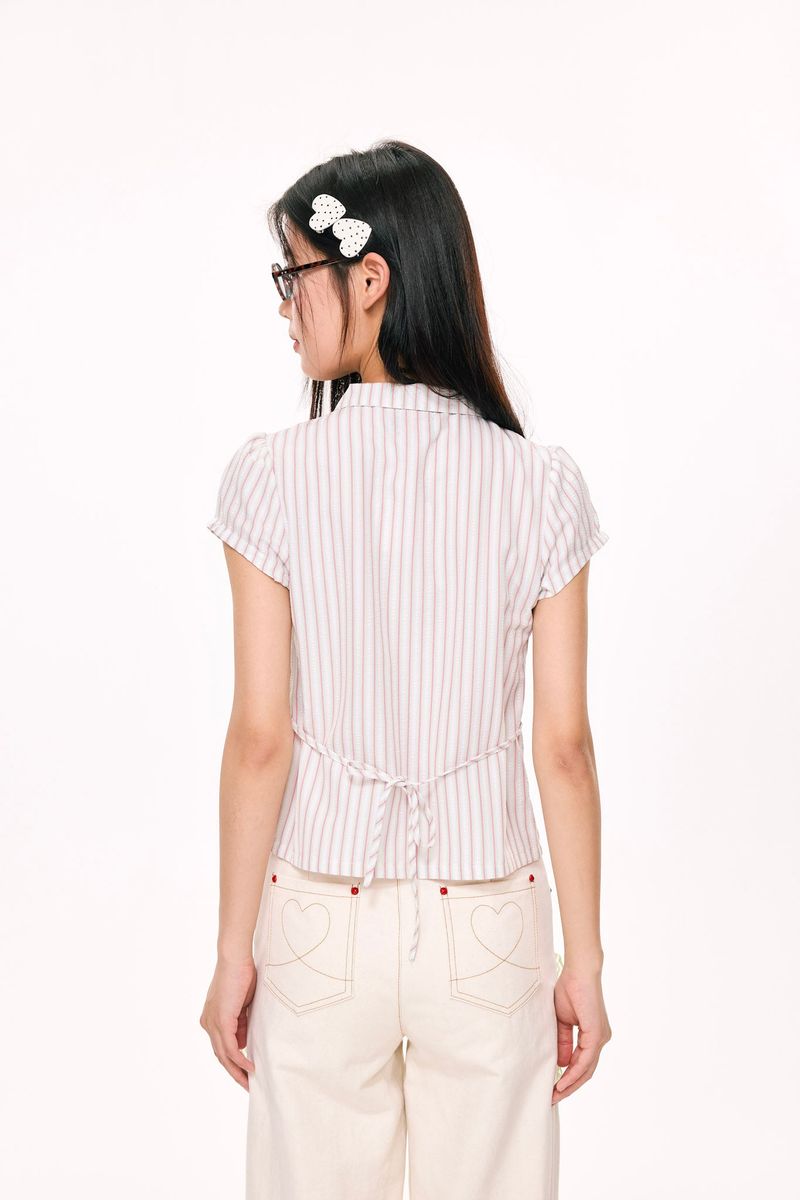 Lub-Dub Button Up Baby Shirt (Cream)