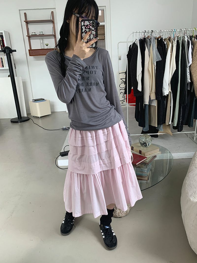 MILKY FRILL SKIRT (3C)
