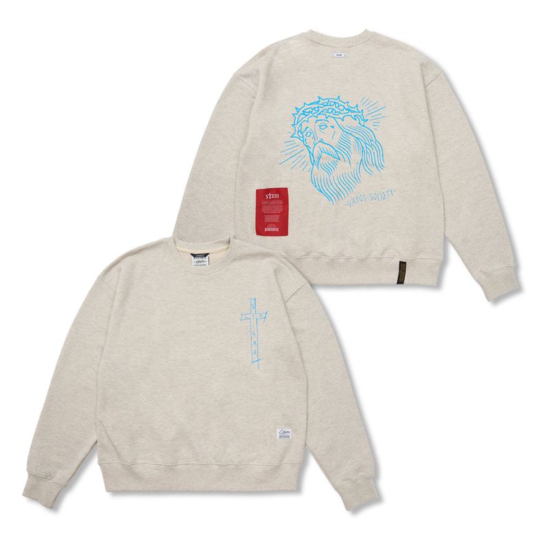 STIGMA（スティグマ）の「Jesus Oversized Crewneck Black / Oatmeal Melange（Tops）」