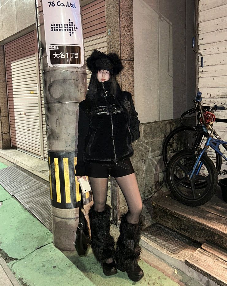 Trimmed Fur Leather Mustang + Knit