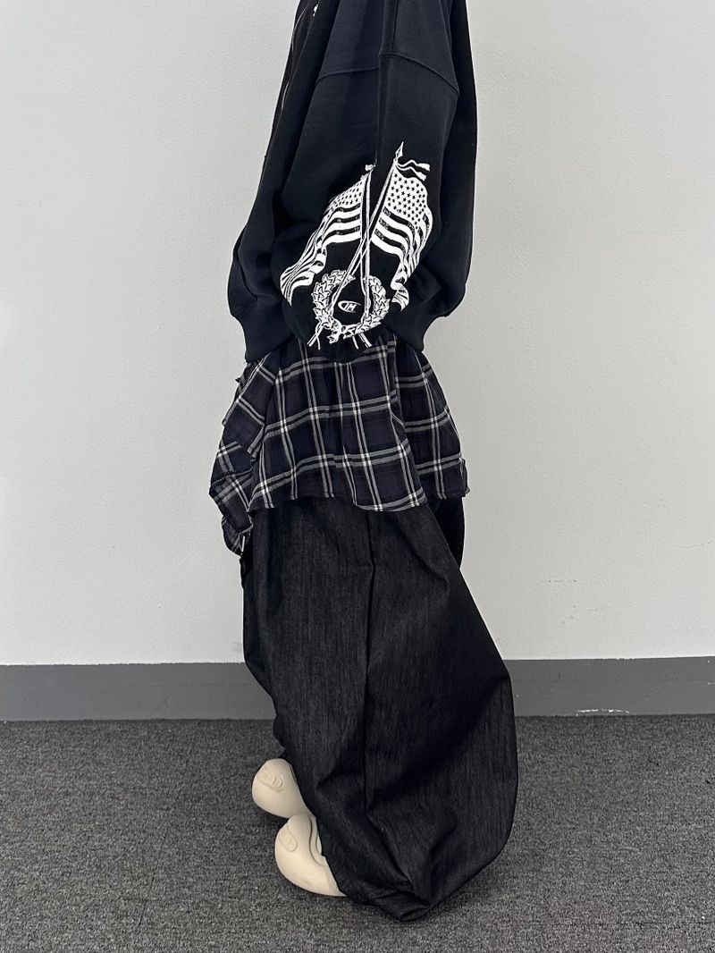 dirty eagle hooded zip-up