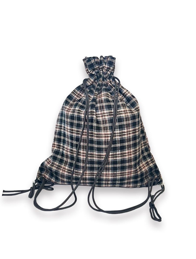 000 Design Check Gym Sack / Black