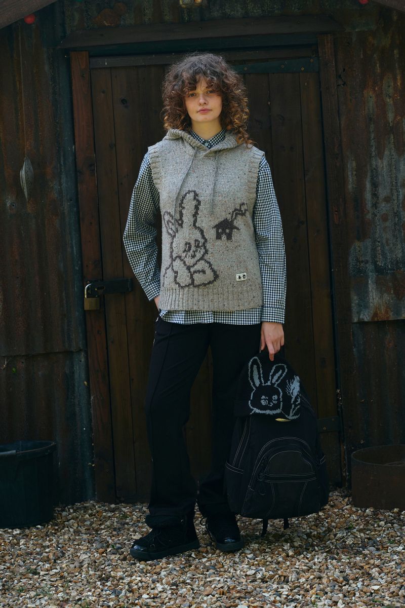 KIRSH（キルシー）の「WITTY BUNNY NOMAD HOODIE VEST [MELANGE GRAY]（Tops）」