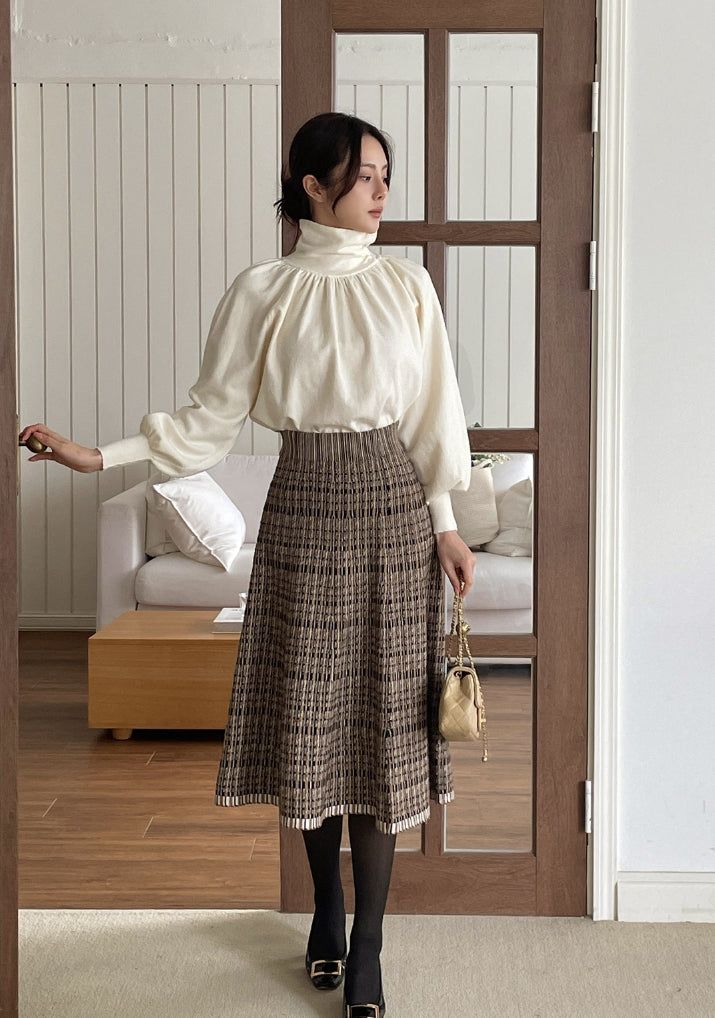 Colb Puff Shirring Button Polar Knit