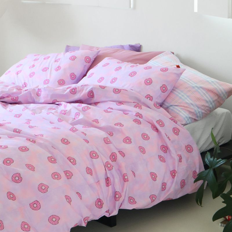 Pink donut pillow case