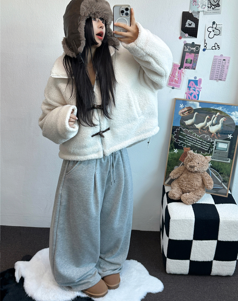 TEDDY CURLY🤎CUTIE PETIT ZIP UP 🤎🧸🐏3COLOR