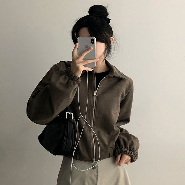hijjoo（ハイチュー）の「LANE Two-Way Suede Collar Jacket（Jackets/Outerwear）」