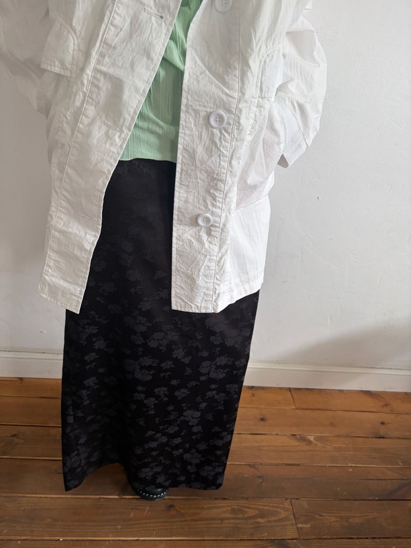 floral satin skirt