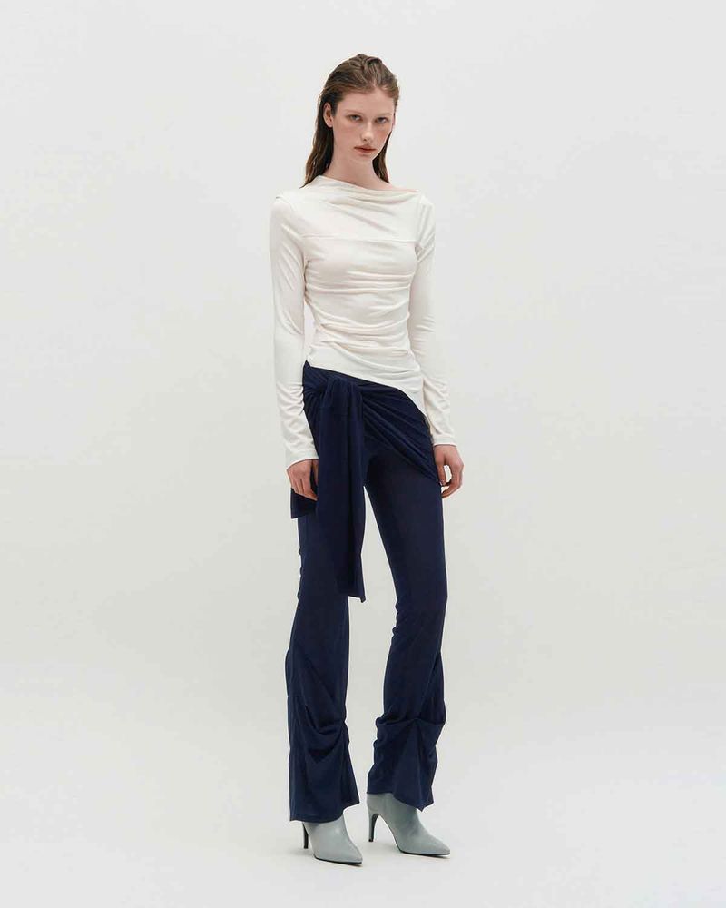 Layered Wrap Tie _ NAVY