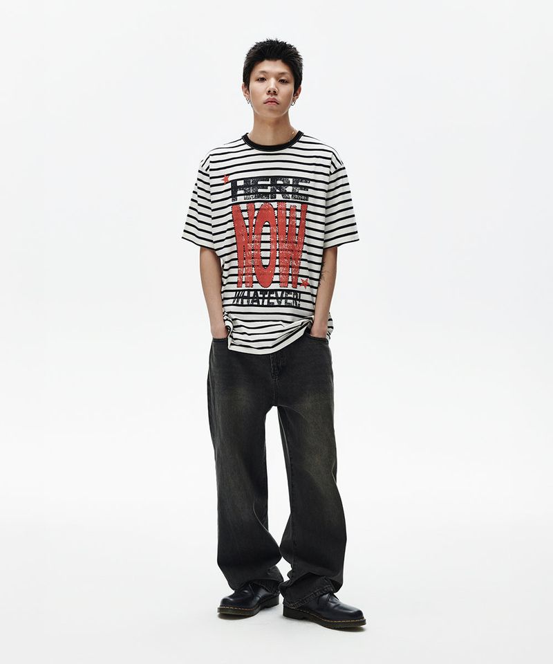 HERE NOW ストライプTシャツ