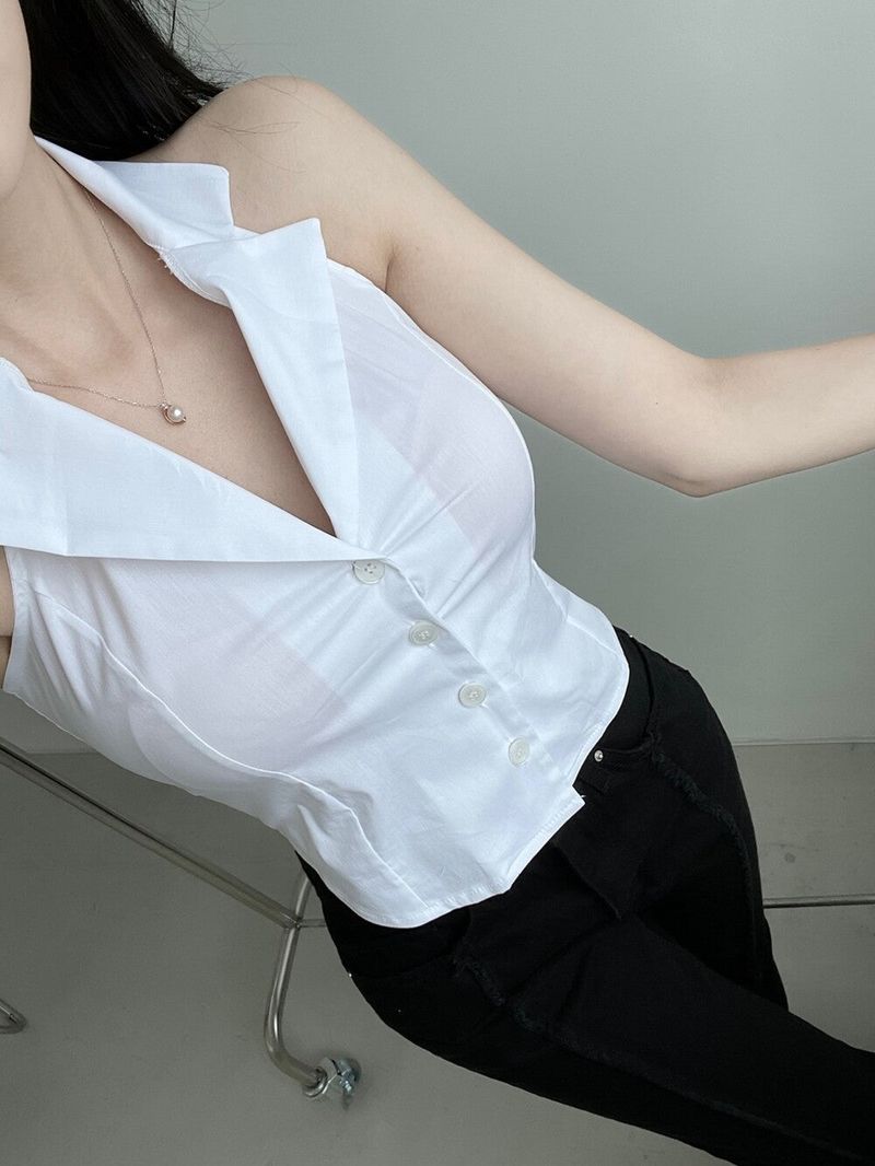 120. Straight halter shirt