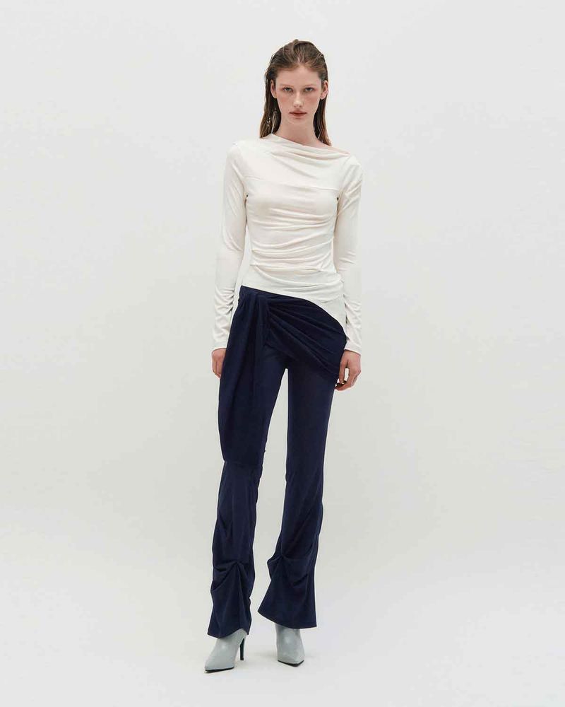 Layered Wrap Tie _ NAVY