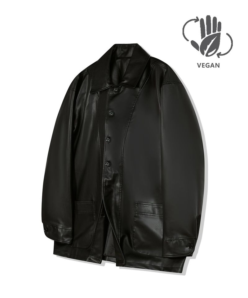 standard error（スタンダードエラー）の「87-STAN032 [Vegan Leather] Bold Waistich Leather Jacket Black（Jackets/Outerwear）」