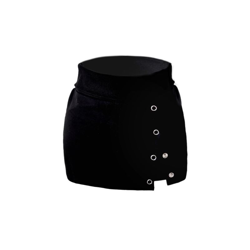 Snap button mini skirt pants